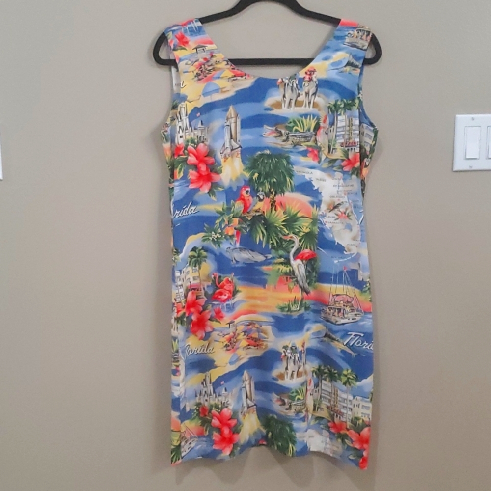 Womens Vintage Paradise Found Florida Themed size Large Dress